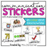 Communication Stickers | Progress Monitoring Stickers [fro
