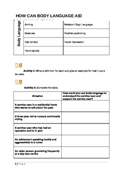 Preview of Communication Worksheets and activities