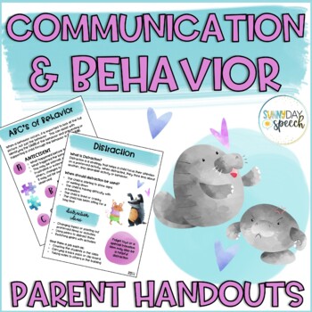 Preview of Communication and Behavior Handouts for Parents and Staff | EI | SLP Therapy