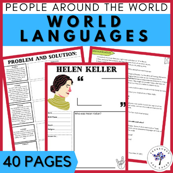 Preview of World Languages of People Around the World Activities & Research Templates