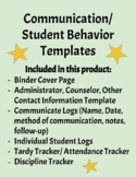Communication and Student Behavior Log Templates EDITABLE 