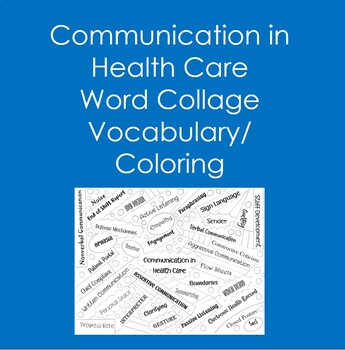 Preview of Communication in Health Care Word Collage (Coloring, Nursing, Health Sciences)