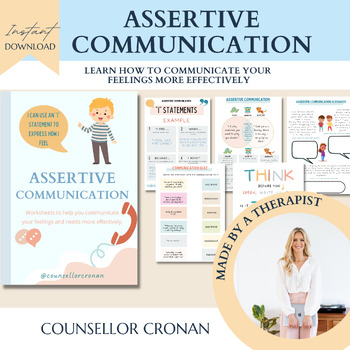 Preview of Communication skills, anger management worksheets, growth mindset, DBT