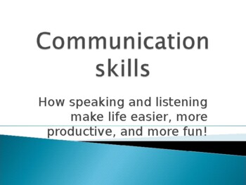 Preview of Communication skills for middle and high school students PPT