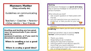 Preview of Communications 101 - Quick Guide for Emails and Textings for Teens