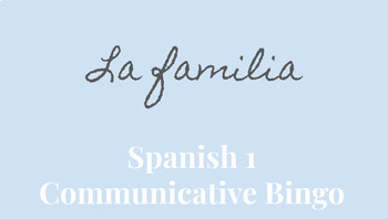 Bingo de la familia - Family Bingo Game in Spanish - Classful