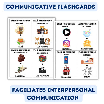 Preview of Spanish Icebreaker/Communicative Flashcards: ¿Qué Prefieres?