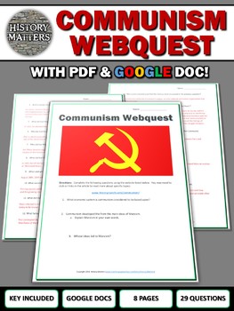 Preview of Communism - Webquest with Key (Google Doc Included)