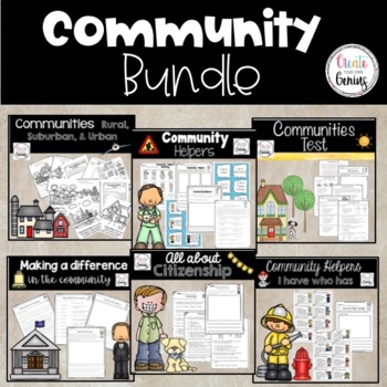 Preview of Communities Bundle | Community helpers, Citizenship, Rural, Suburban, and Urban