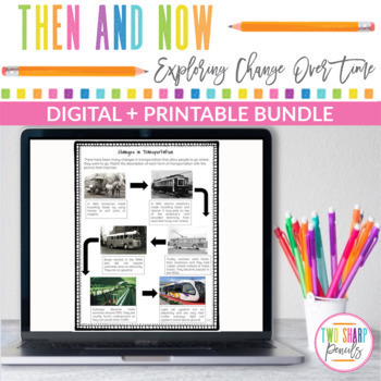 Preview of Communities Change Over Time | Then and Now | Digital and Printable Bundle