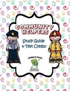 Preview of Communities & Community Helpers Study Guide and Test Combo