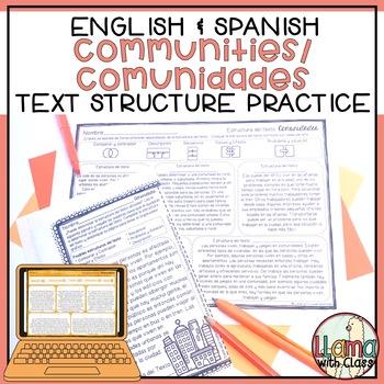 Ecosystem Reading Worksheets with Text Structure Practice in English &  Spanish