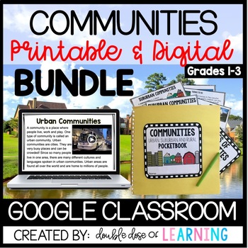 Preview of Communities (Rural, Urban, Suburban): Digital for Google & Printable BUNDLE