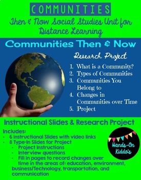 Preview of Communities Then & Now:  Social Studies Lesson and Project for Distance Learning