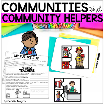 Preview of Communities and Community Helpers Reading Comprehension Passages and Activities