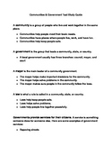 Communities and Government Study Guide & Test for 2nd or 3