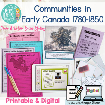 Preview of Grade 3 Social Studies Communities in Early Canada 1780–1850  UPDATED 2023!