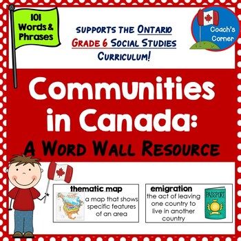Preview of Communities in Canada Word Wall