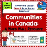 Communities in Canada Word Wall