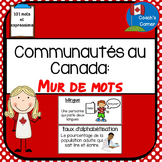 Communities in Canada Word Wall | French Version