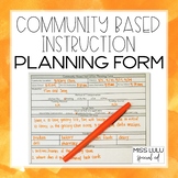 Community Based Instruction Planning Form FREE
