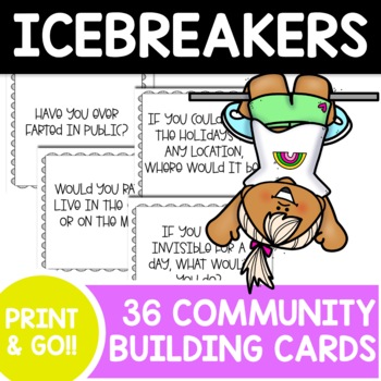 Preview of Community Building- Icebreaker Cards FUN and Silly Science