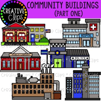 Preview of Community Buildings 1 {Creative Clips Clipart}