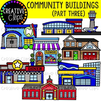 Preview of Community Buildings 3 {Creative Clips Clipart}