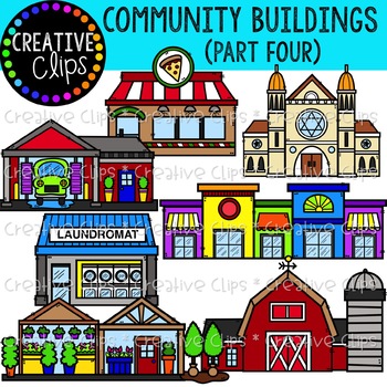 Preview of Community Buildings 4 {Creative Clips Clipart}