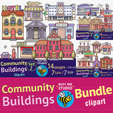 Community Buildings Clip Art BUNDLE