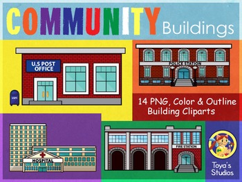 Preview of Community Buildings Cliparts-Places in your Town