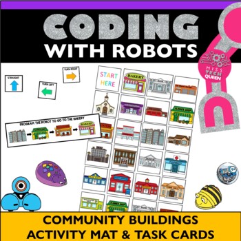 Preview of Bee Bot Mat Community Buildings Coding Activities Robotics Code and go Mouse