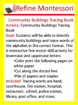 Preview of Community Buildings Tracing Book