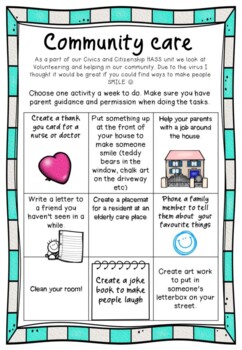 Preview of Community Care Tasks for Distance Learning