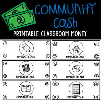 Preview of Community Cash:  Classroom Money ($1,$5,$10,$20,$50,$100)