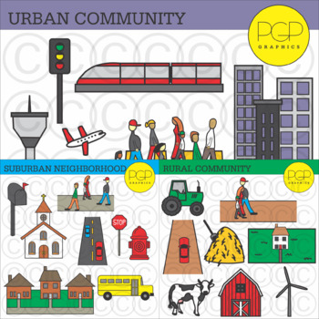 Preview of Community Clip Art Bundle by PGP Graphics *b&w images included