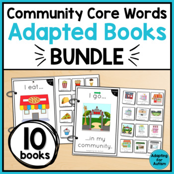 Preview of Community Core Words Adapted Books for Special Education BUNDLE