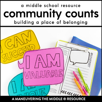 Preview of Community Counts:  Classroom Community for Middle School
