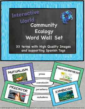 Preview of Community Ecology Word Wall with Spanish Tags