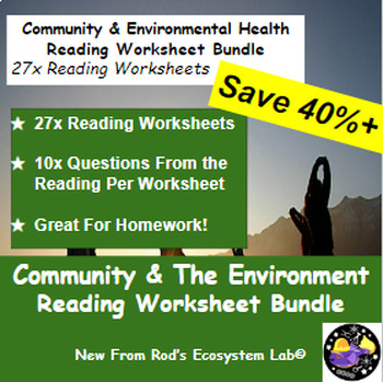 Preview of Community & Environmental Health Chapter Reading Worksheet Bundle *Editable**