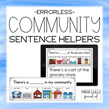 Preview of Community Errorless Sentence Helpers - Printable and Digital