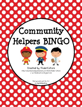 Preview of Community Helper BINGO - Polka Dot Theme