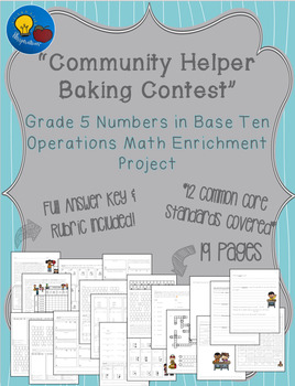 Preview of Community Helper Baking Challenge - Grades 4 & 5 NBT Math Enrichment Project