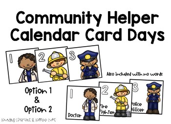 Preview of Community Helper Calendar Cards
