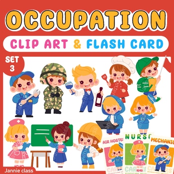 Preview of Community Helper Clipart & Flash Card Set3 (Jobs and Occupations)
