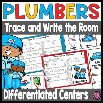 Preview of Community Helper & Services Plumbers Worksheets and Centers