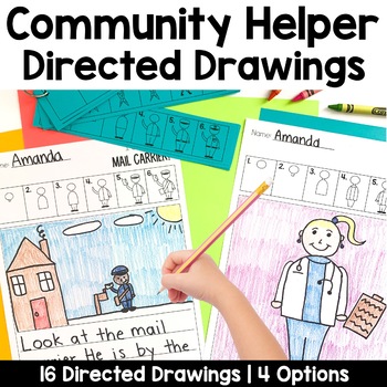 Preview of Community Helper Directed Drawings with Shapes | People