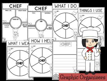 Preview of Community Helper Graphic Organizers / Worksheets: Chef