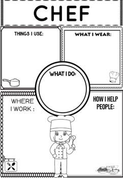 Community Helper Graphic Organizers / Worksheets: Chef by Little Lotus