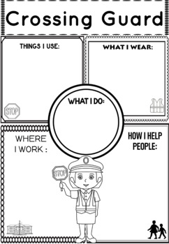 Preview of Community Helper Graphic Organizers / Worksheets: Crossing Guard